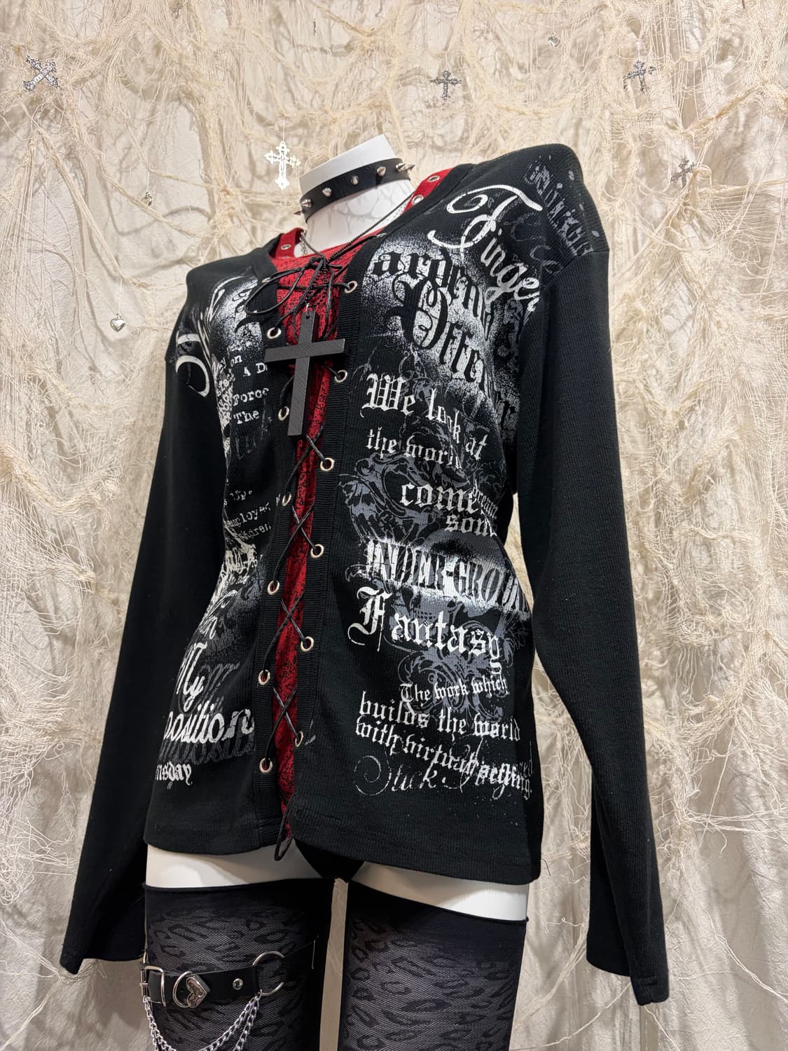 punk eyelet Gothic Layered long sleeve 상품이미지5