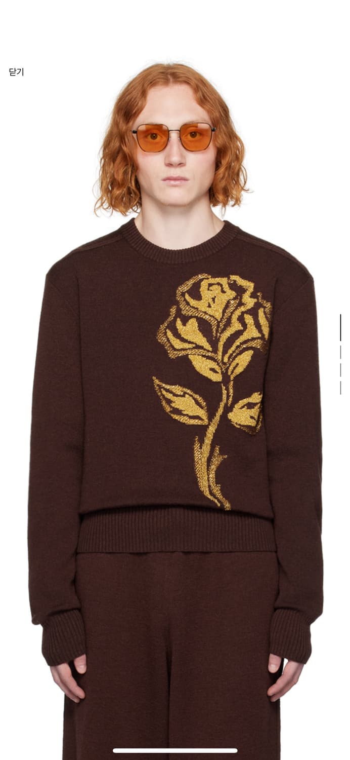 버버리 23fw 안타르시아 로즈 금사자수 니트 XXL(110) 상품이미지2