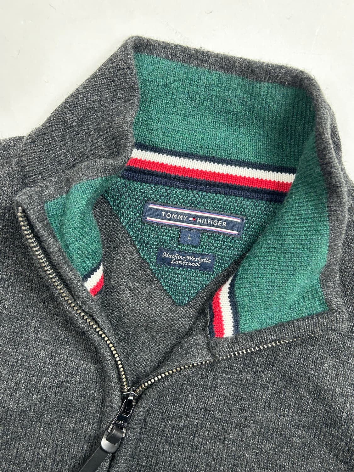 타미 힐피거 램스울 니트집업 L 상품이미지5