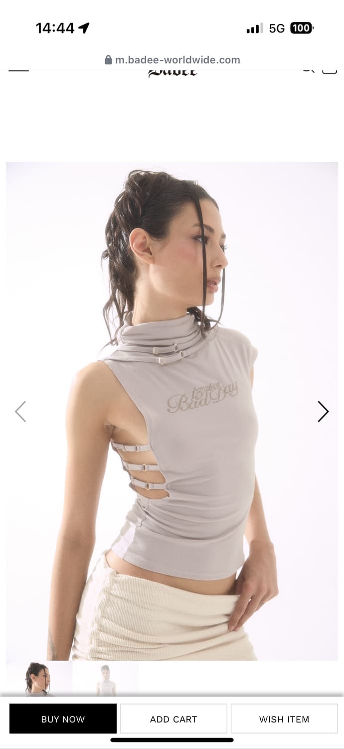 배디 One Shoulder Cut-Out Top Sand 상품이미지1