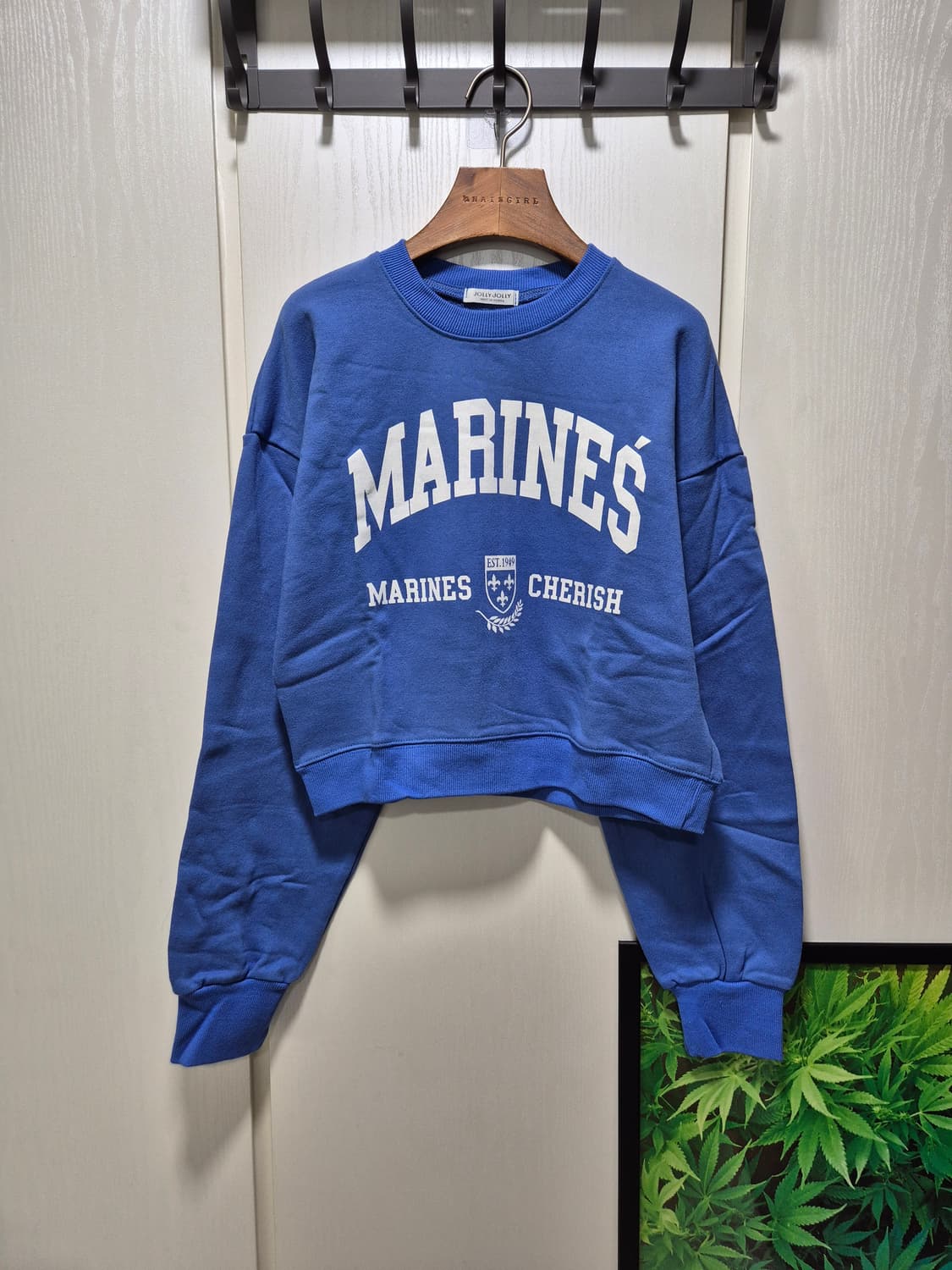 (새일)(새상품)졸리졸리 마린블루 크롭 맨투맨 상품이미지1