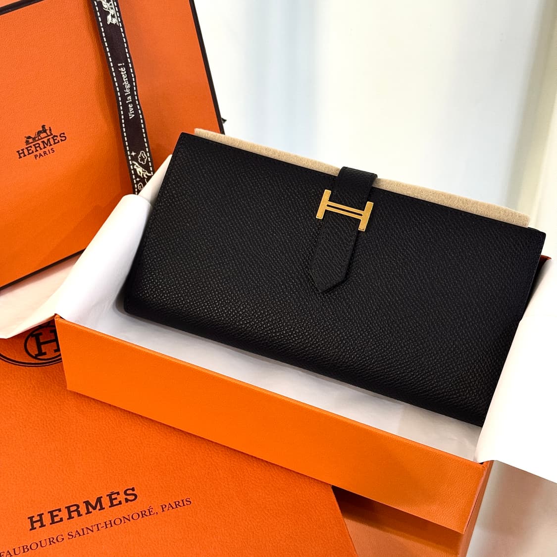 [새상품급/풀구성] 에르메스 베안 장지갑 앱송 & 골드 상품이미지1