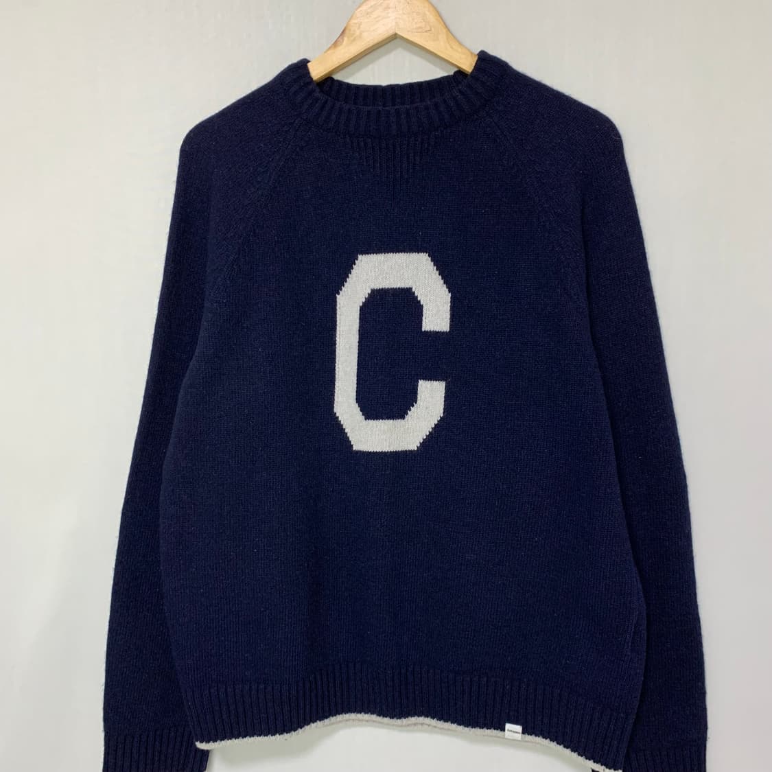 커버낫 빈티지 빅 로고 니트 네이비 L 상품이미지2