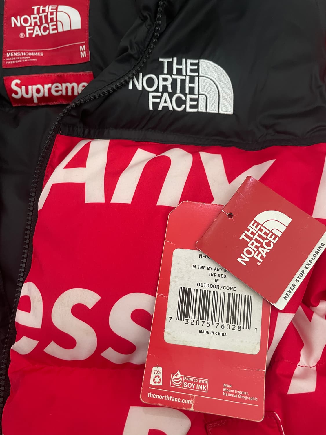 슈프림 노스페이스 15fw 레터링 눕시 레드 상품이미지1