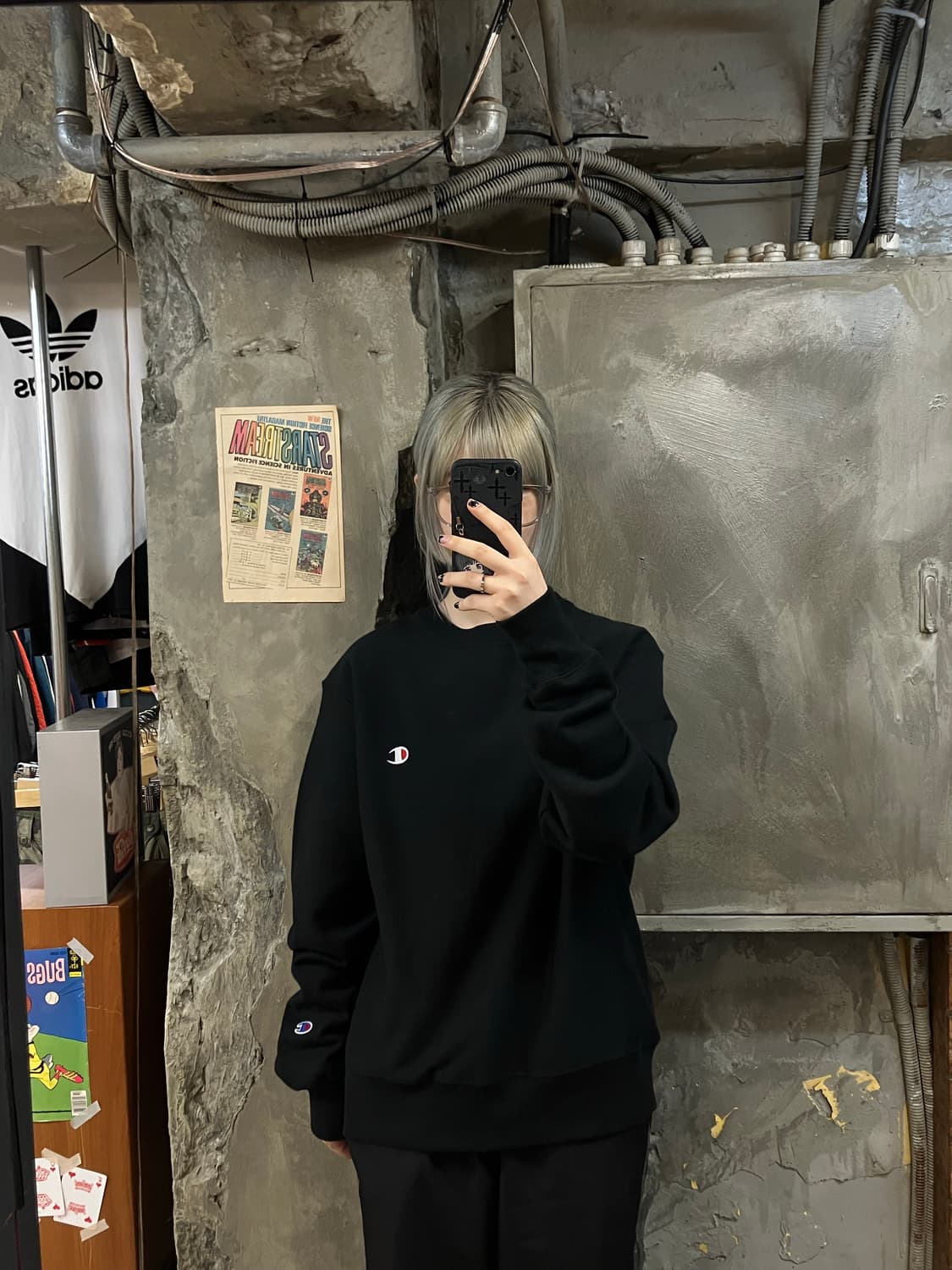 챔피온 맨투맨 블랙 M  #csz692 상품이미지2