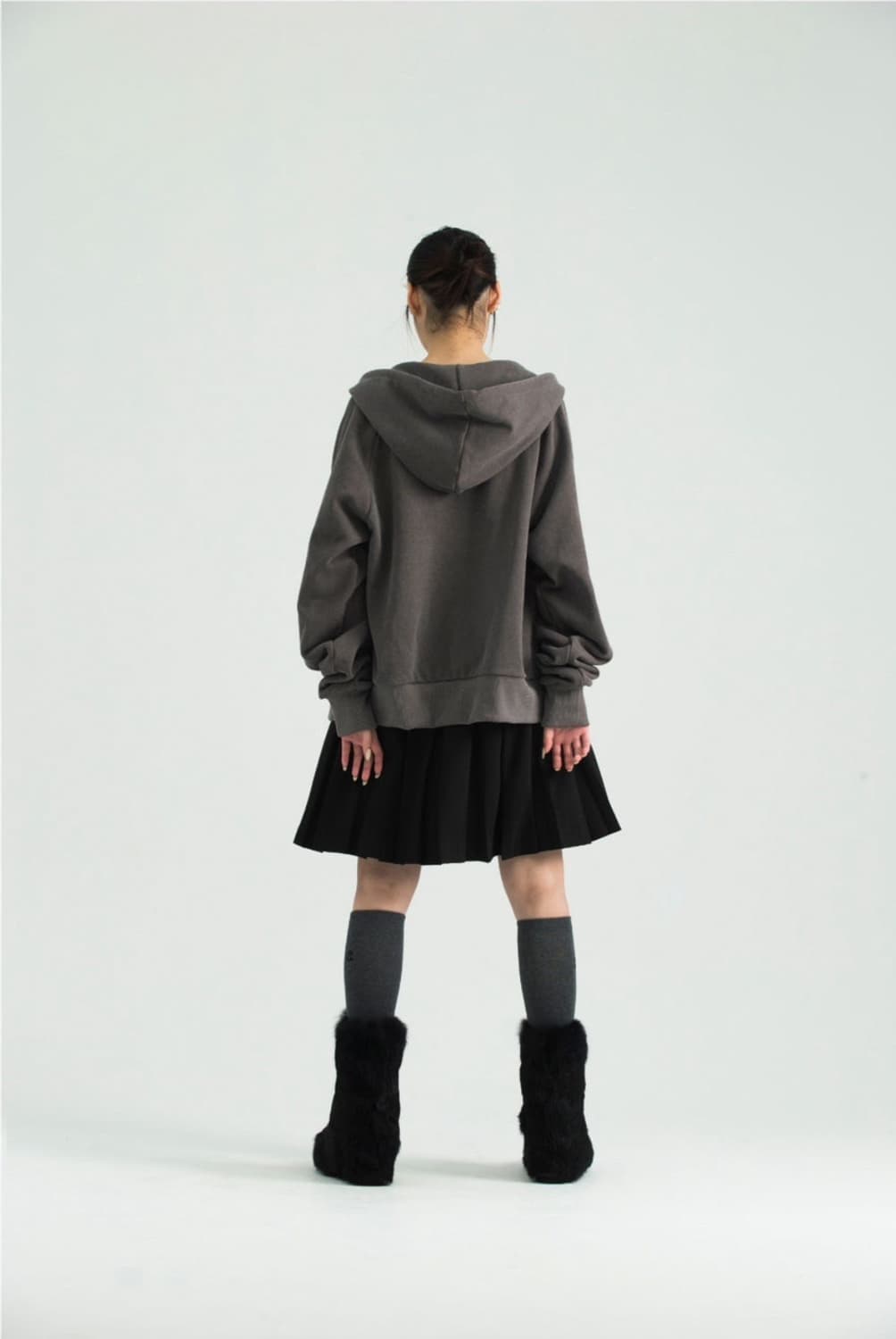 코이세이오 스트링 포켓 후드 집업 와인 상품이미지4