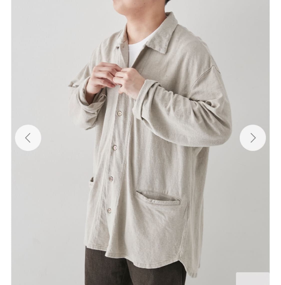 네스트로브컨팩트 린넨 인레이 니트 위브 셔츠자켓 상품이미지3