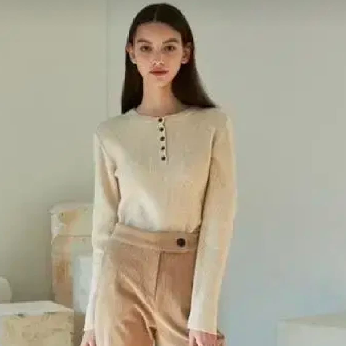 주르티(JOO'RTI) 캐시미어 버튼 니트 55-66 상품이미지2