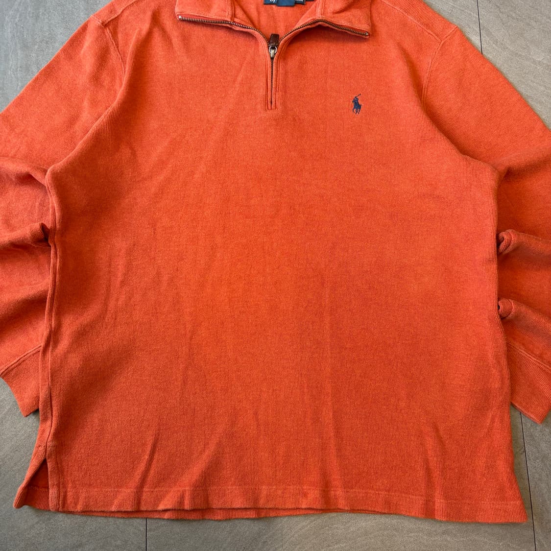 폴로 정품 오렌지 반집업 니트 상품이미지4