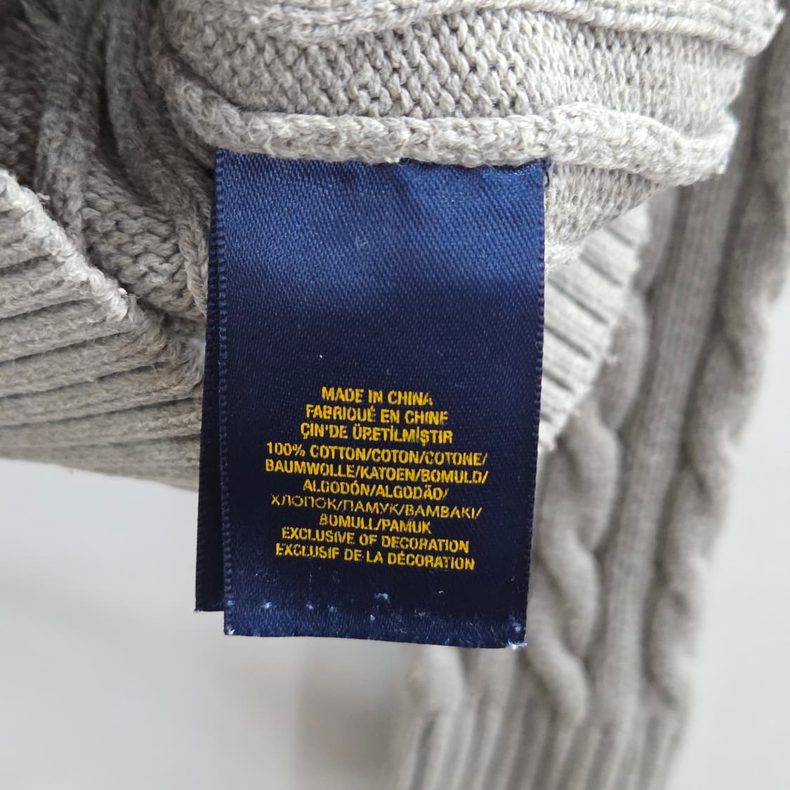 폴로랄프로렌 키즈 케이블 니트 그레이 6X 상품이미지4