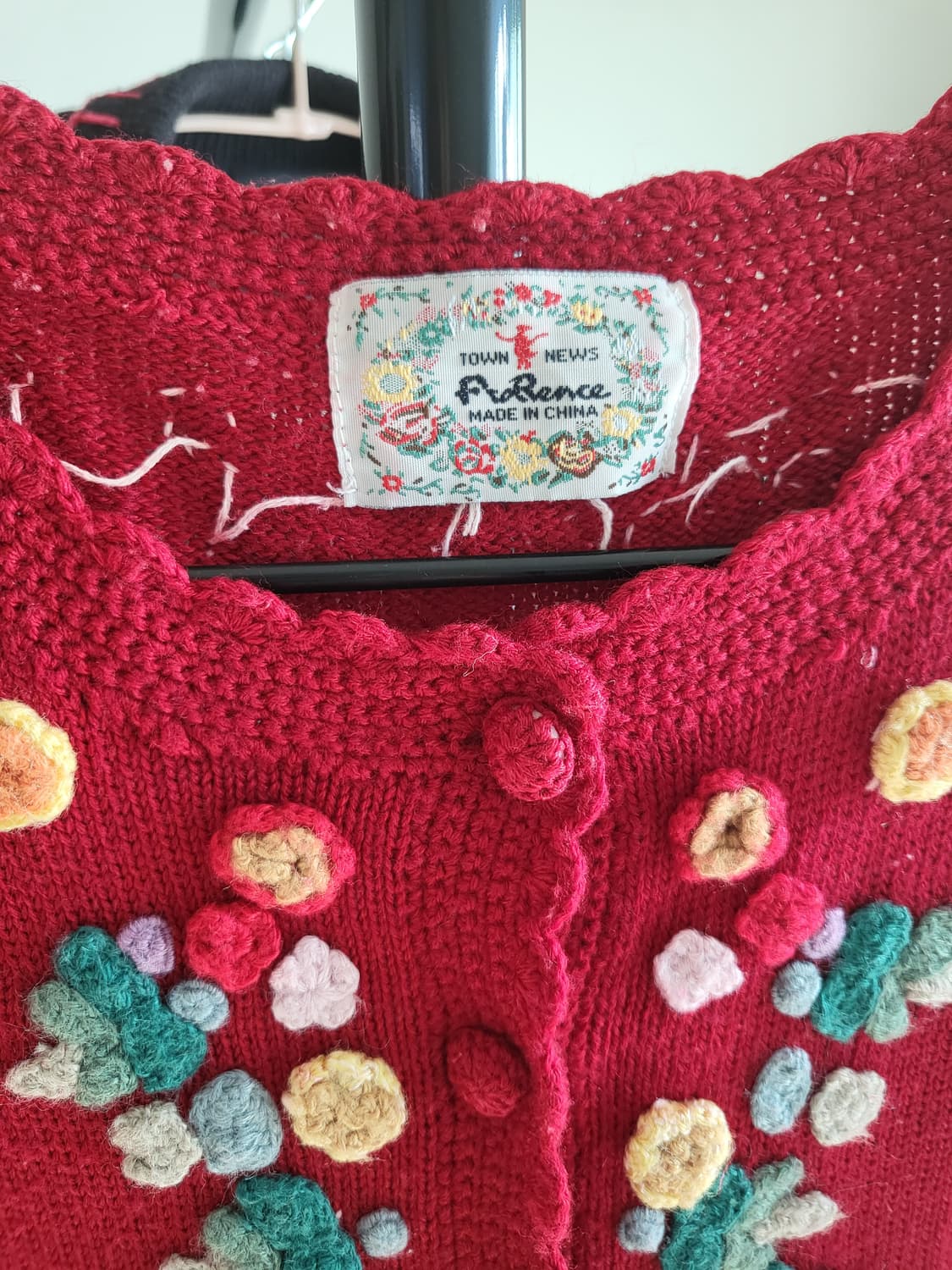 꽃 모티브 빨강 크리스마스 빈티지 가디건 🌸 상품이미지4