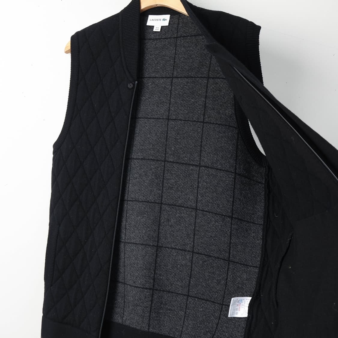 100/라코스테 퀼팅 울 집업 니트 베스트 상품이미지6