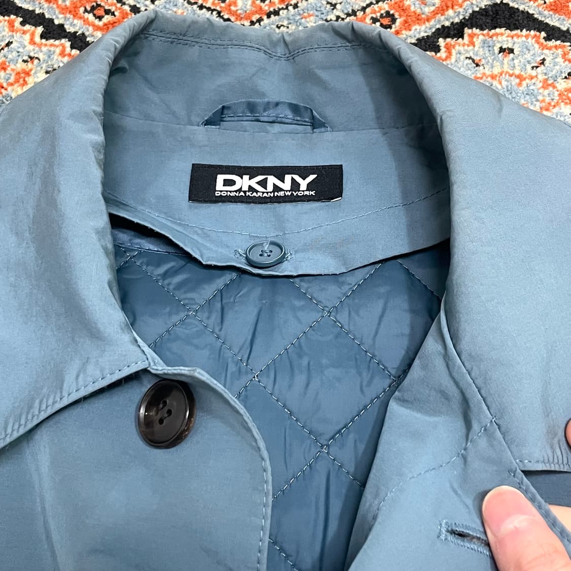 DKNY 스카이블루 내피포함 정장하프 코트 남성M 상품이미지4