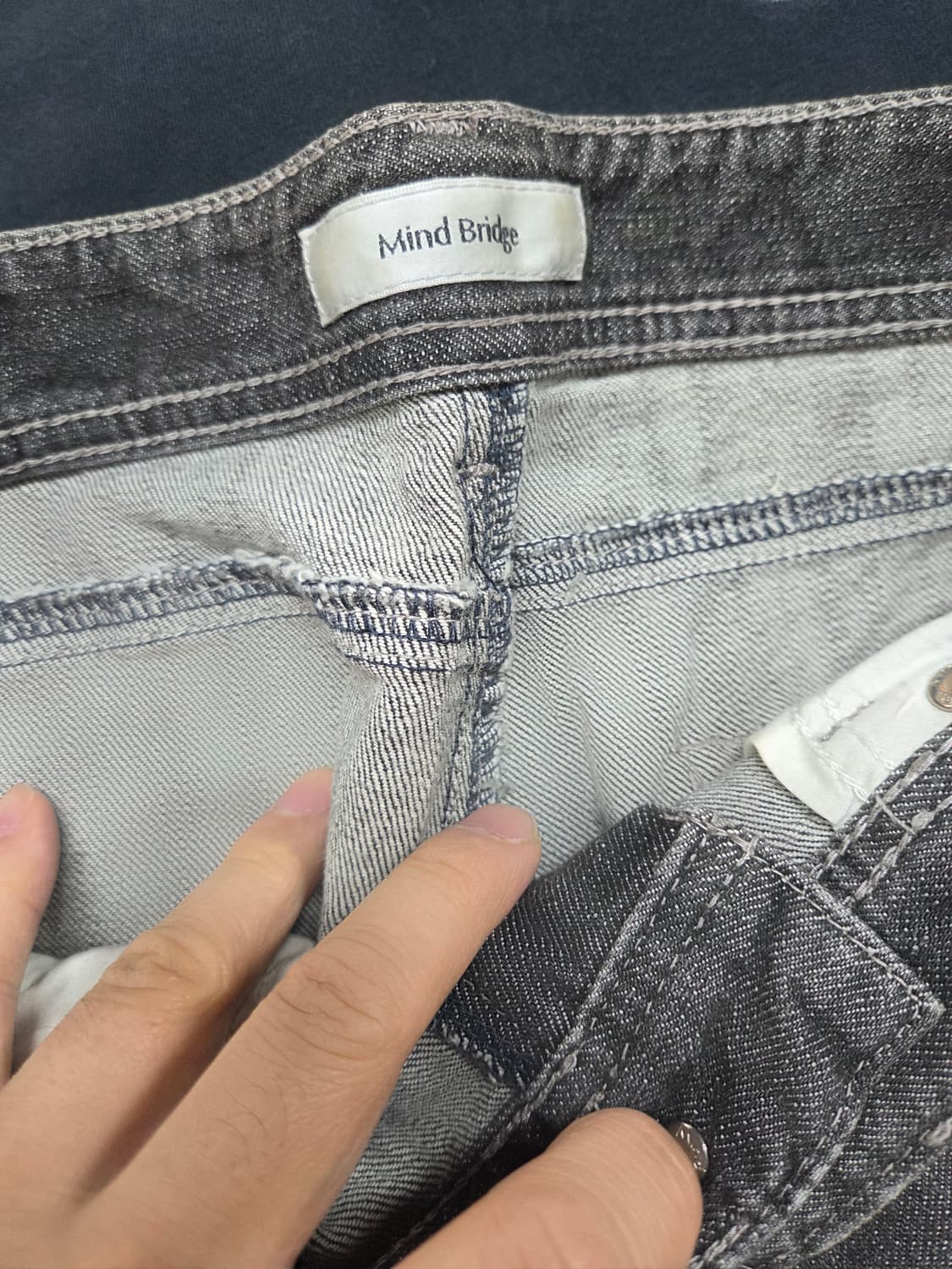 마인드브릿지 빈티지워싱 그레이 부츠컷 데님팬츠 33 상품이미지3