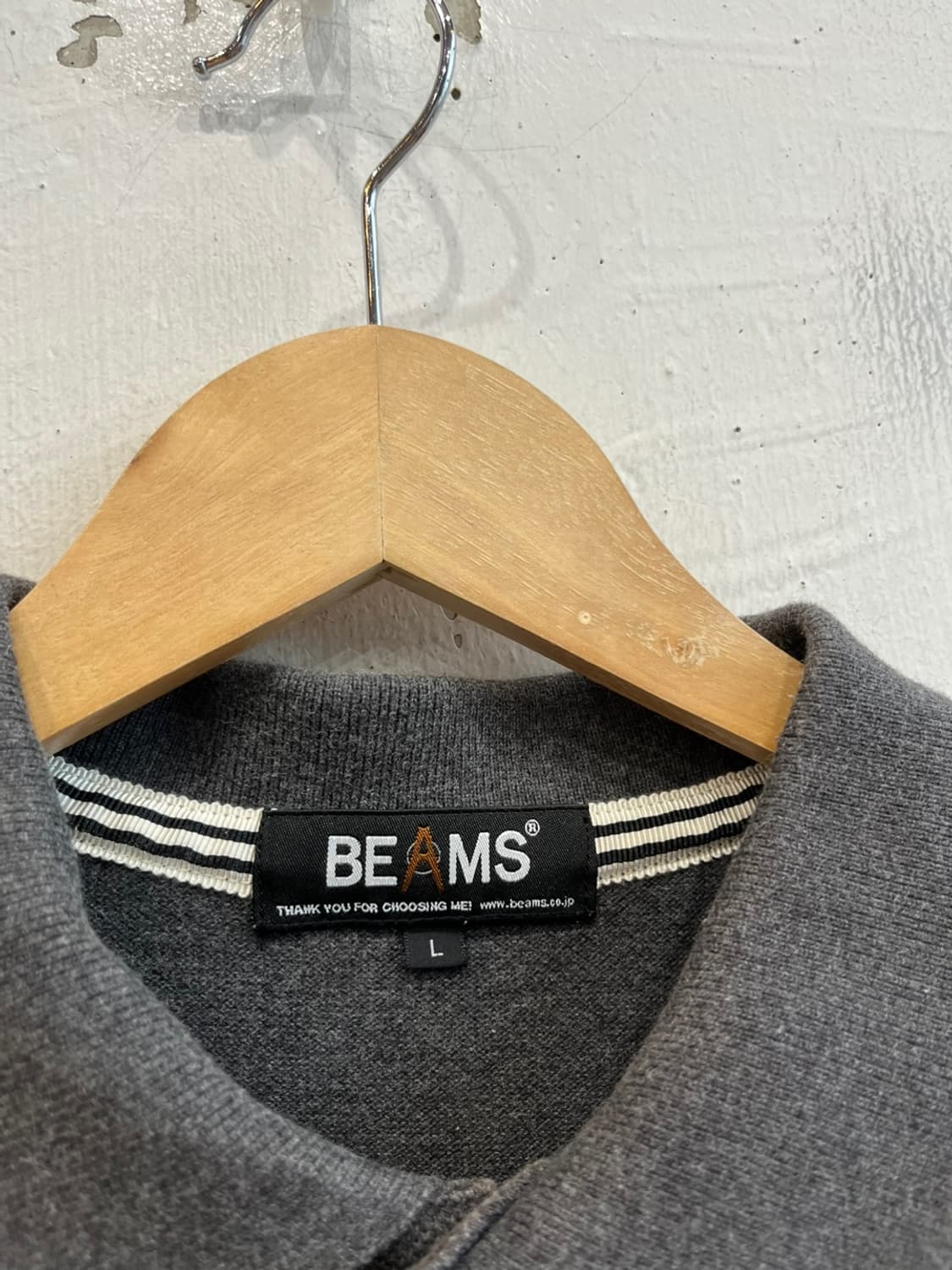 BEAMS 빔즈 스컬 로고 PK 카라티 상품이미지4