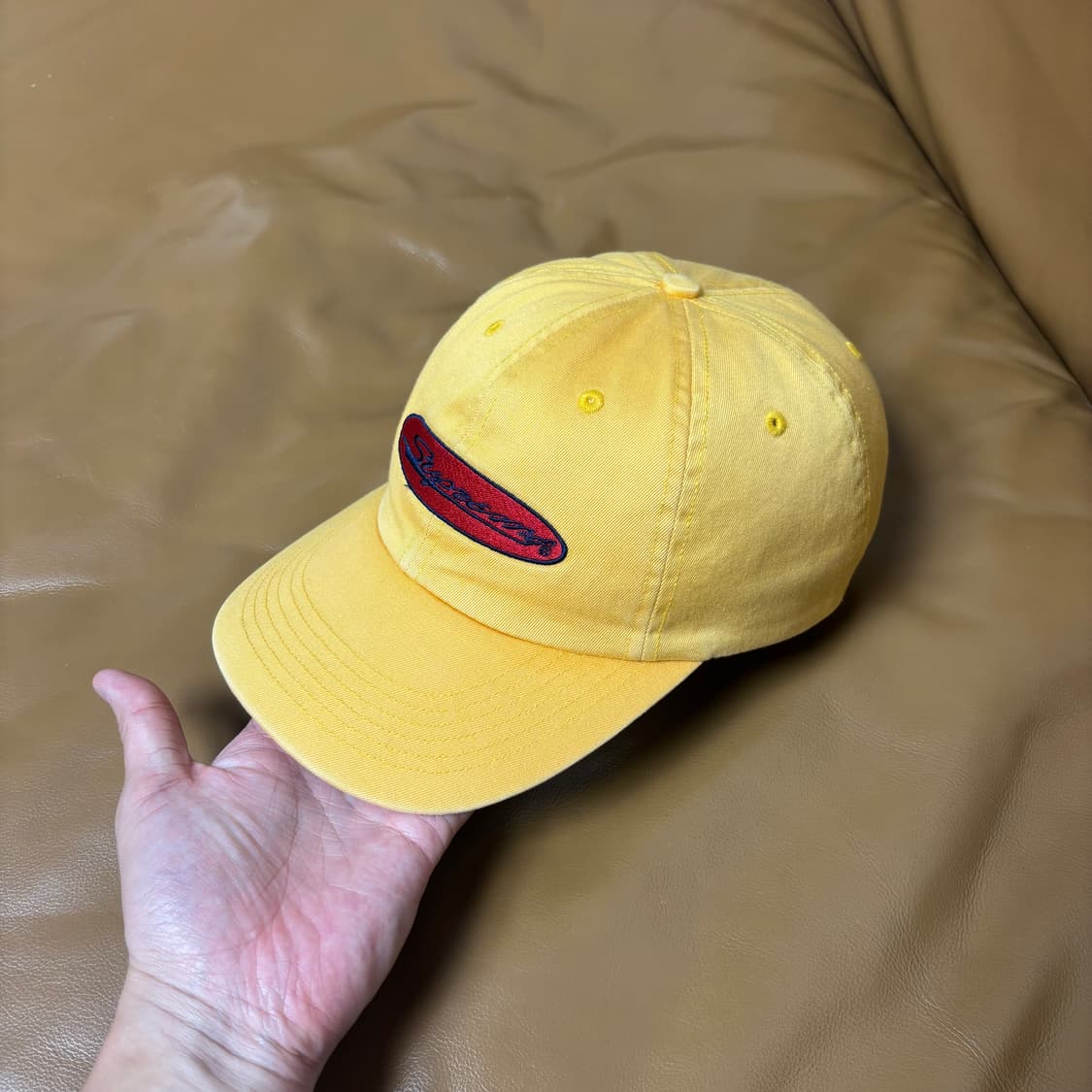 Supreme 슈프림 23ss 오발 워시드 오렌지 옐로 6패널 볼캡 모자 상품이미지5