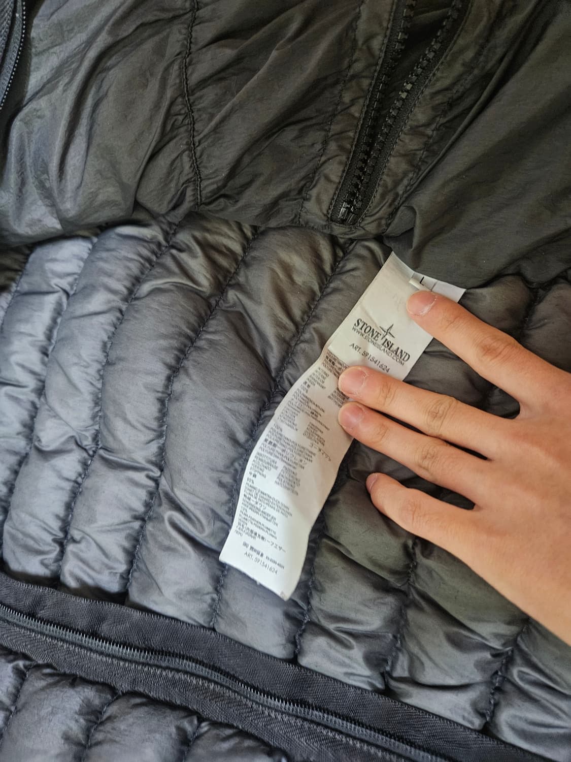 정품 스톤아일랜드 가먼트 다이 구스다운 패딩 L사이즈 상품이미지8