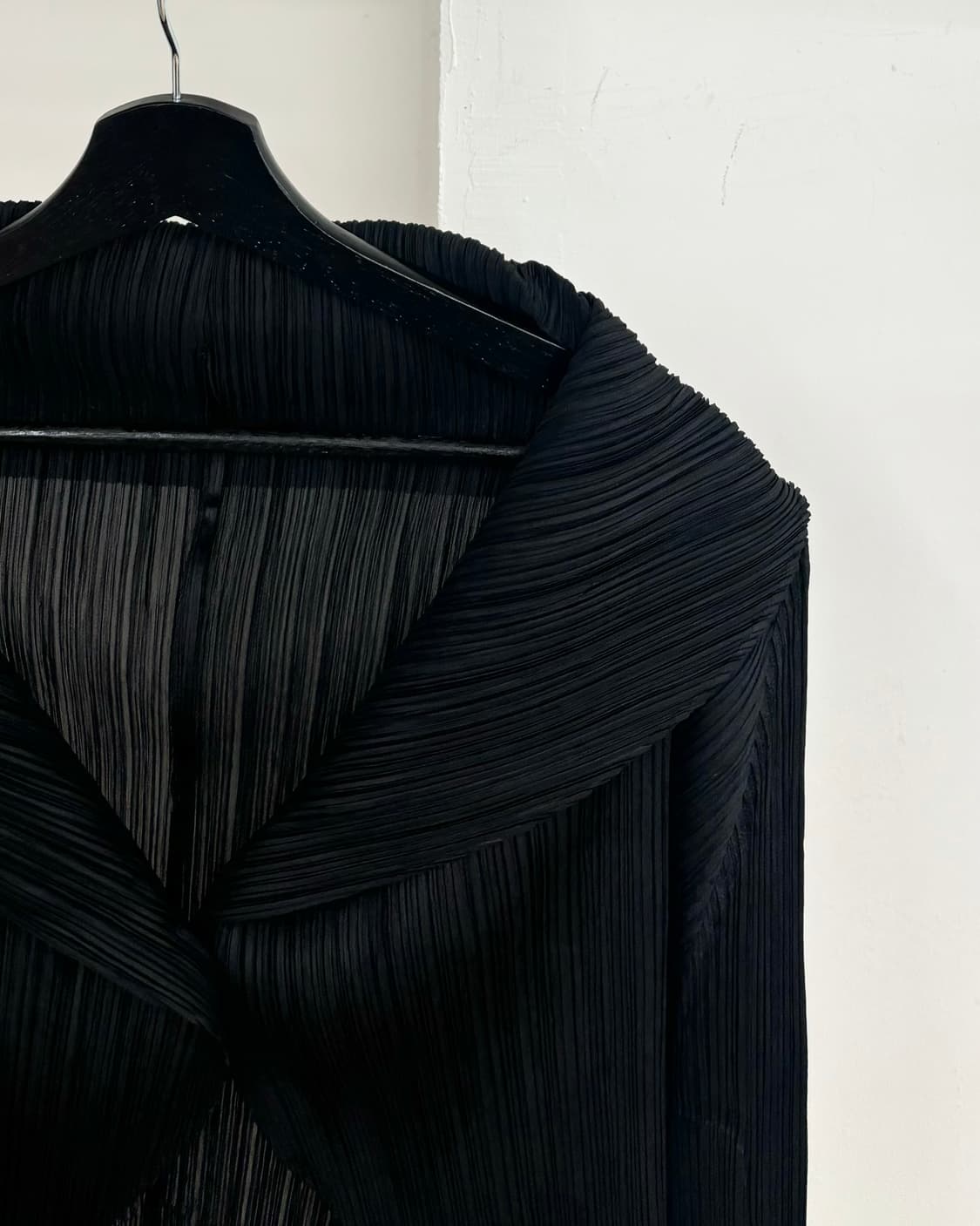 플리츠 플리즈 블랙 숄 카라 플리츠 가디건 상품이미지4