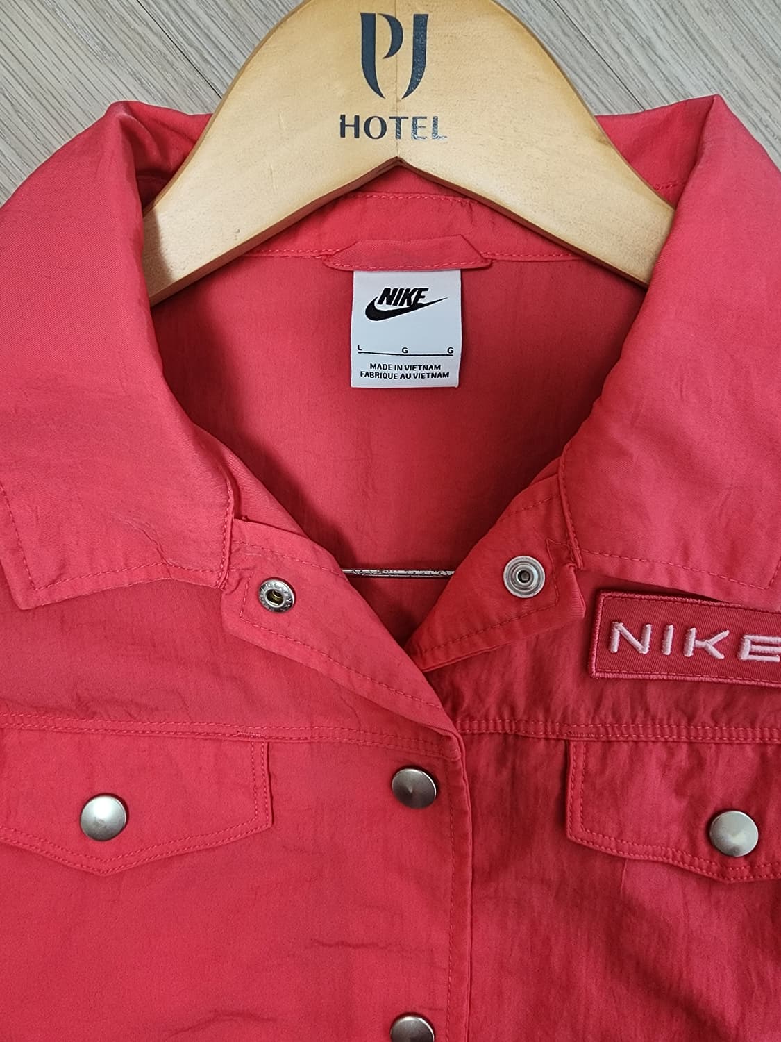 나이키 에어 크롭 셔츠 자켓 핑크 상품이미지3