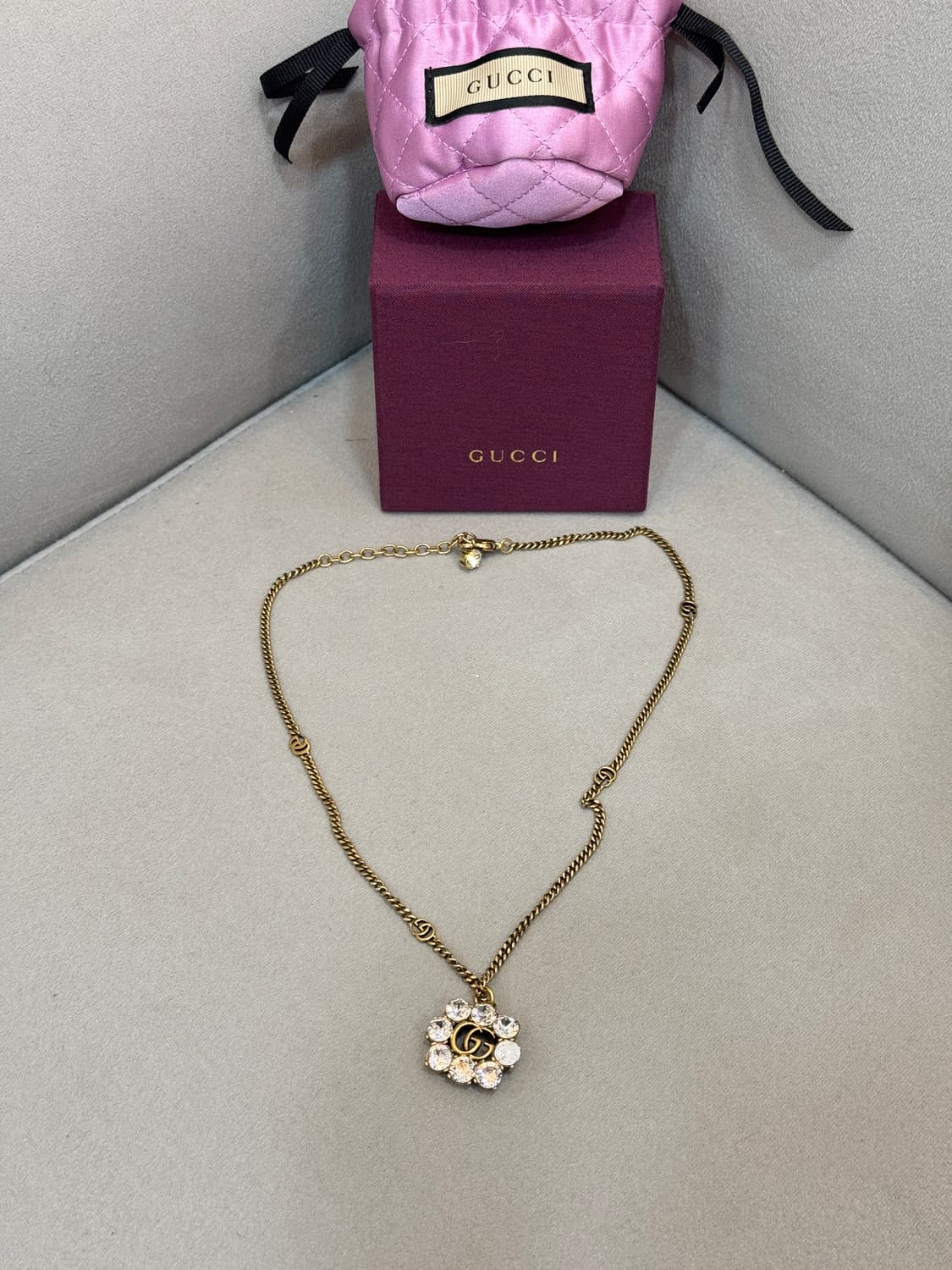 구찌 크리스탈 더블 G 네크리스 목걸이 상품이미지1