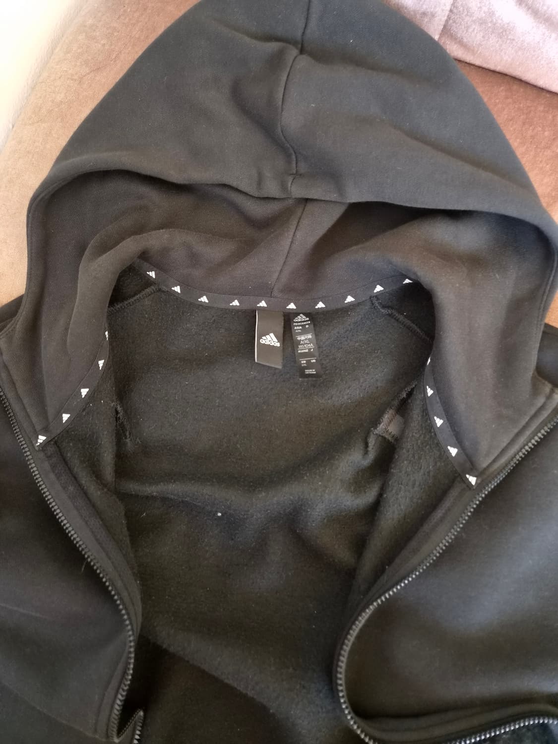 아디다스 남성 블랙기모후드집업점퍼 XL사이즈 상품이미지6