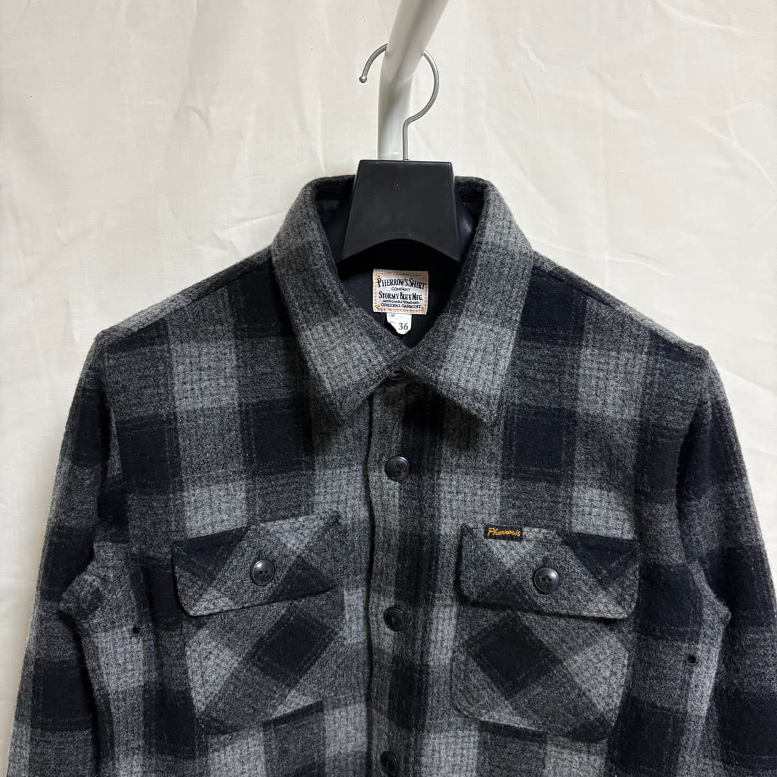 페로우즈 울 체크 셔츠 자켓 / 그레이, 36 상품이미지2