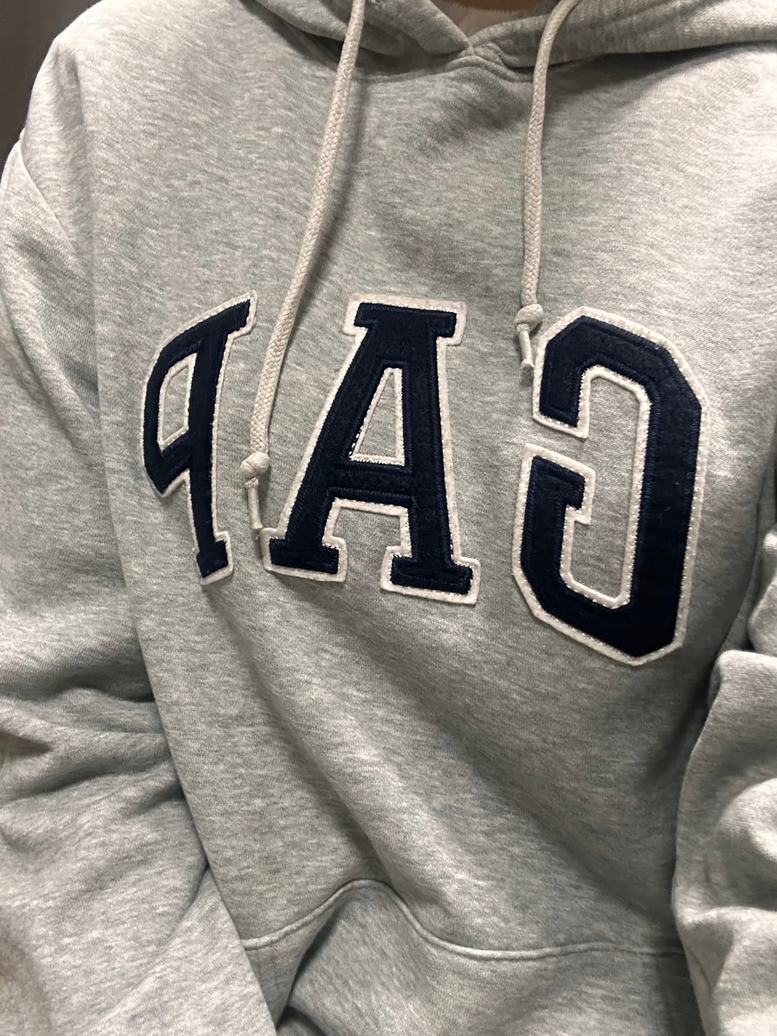 빈티지 갭 GAP 빅로고 그레이 후드티 상품이미지2