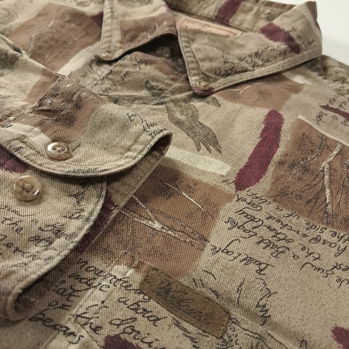 CK432 L 울리치 90s 이글프린트 베이지 셔츠 남방 상품이미지4