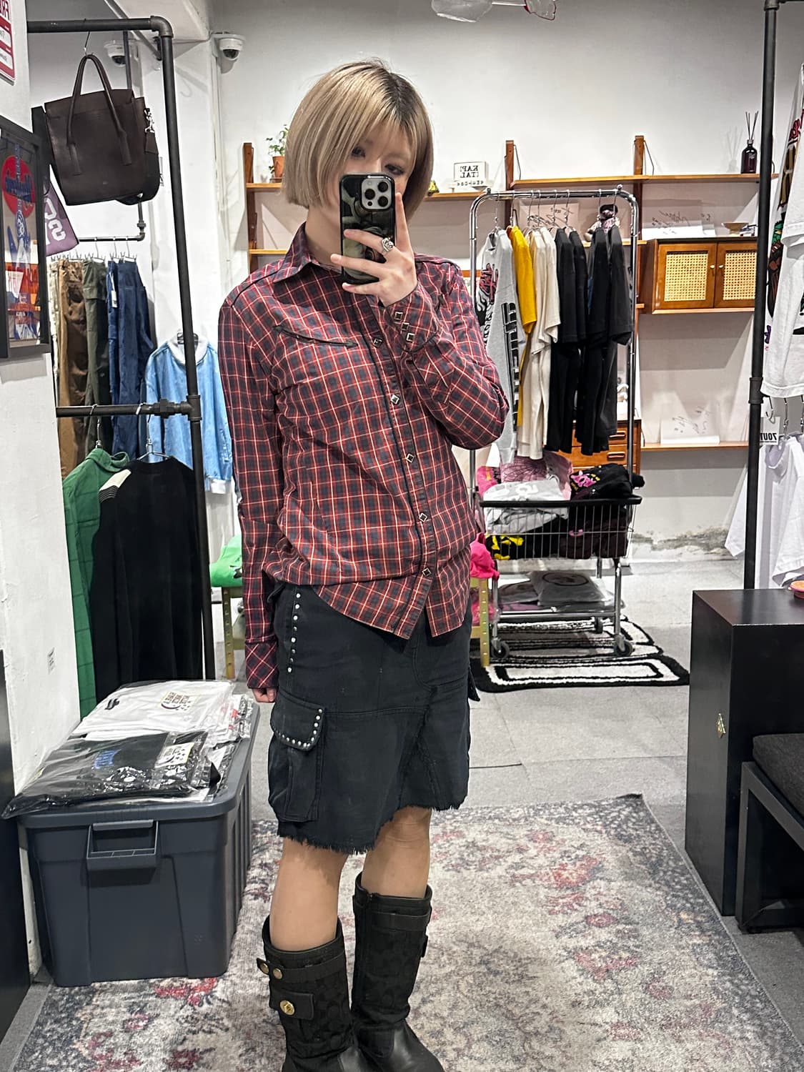 HYSTERIC GLAMOUR Stud Cargo Skirt 상품이미지2