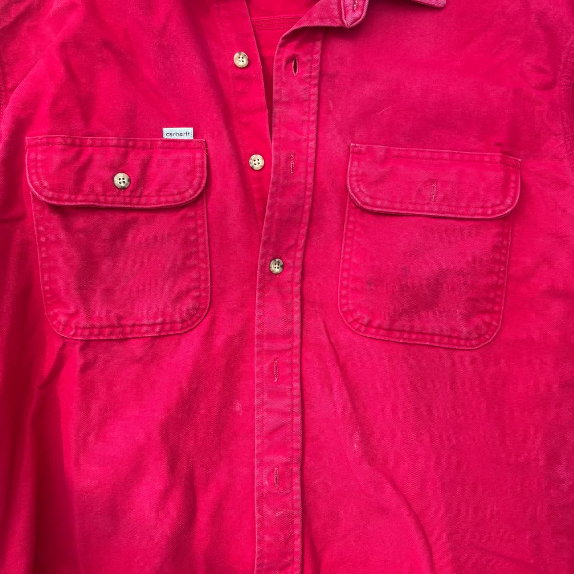 Carhartt Washed Red Work Shirt 칼하트 상품이미지3
