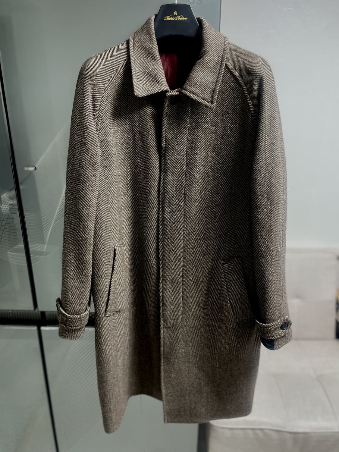 브룩스브라더스 헤링본 발마칸 코트 M 상품이미지2