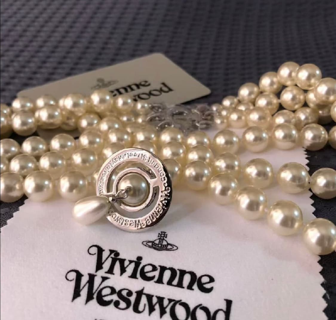 비비안웨스트 아카이브 3단 레이어 진주 펄 초커 목 걸이 상품이미지5
