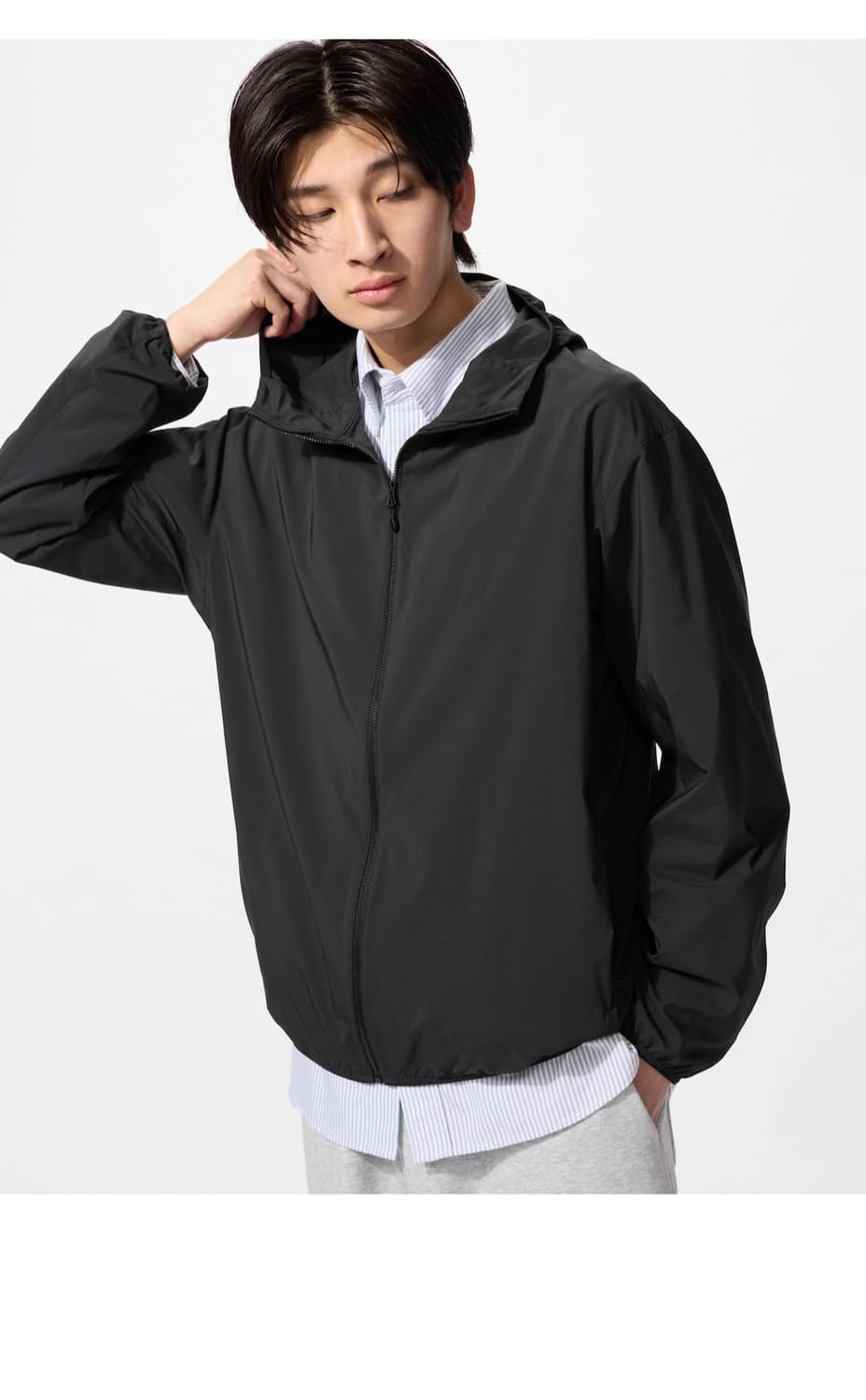유니클로 포켓터블 uv protection 프로텍션 파카 블랙 m / 해 상품이미지1