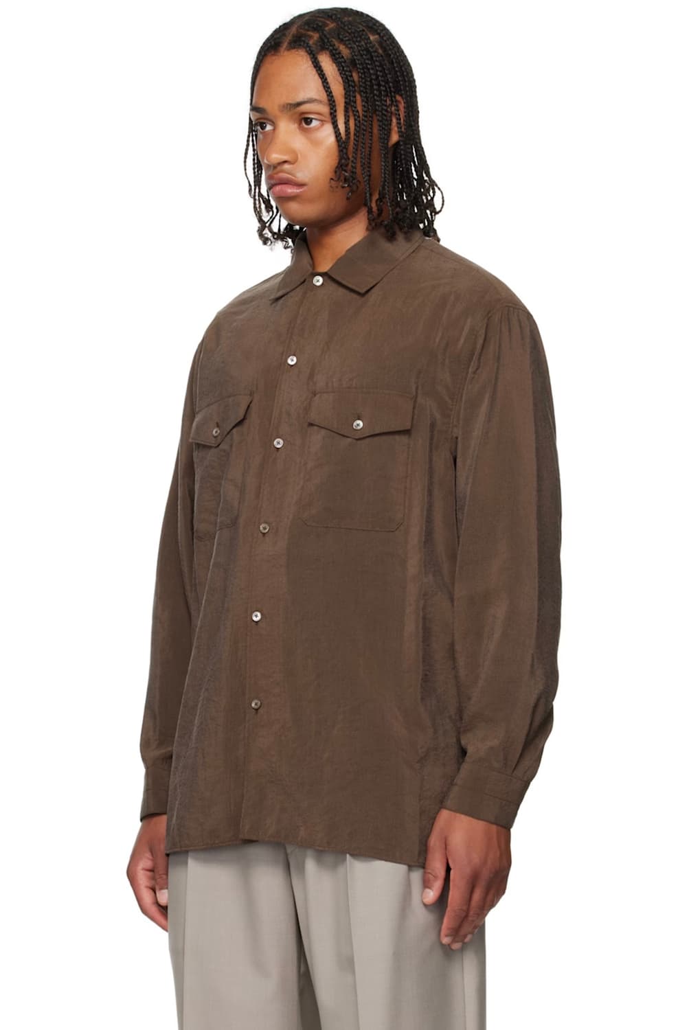 [50] 르메르 드라이실크 셔츠 브라운 상품이미지8