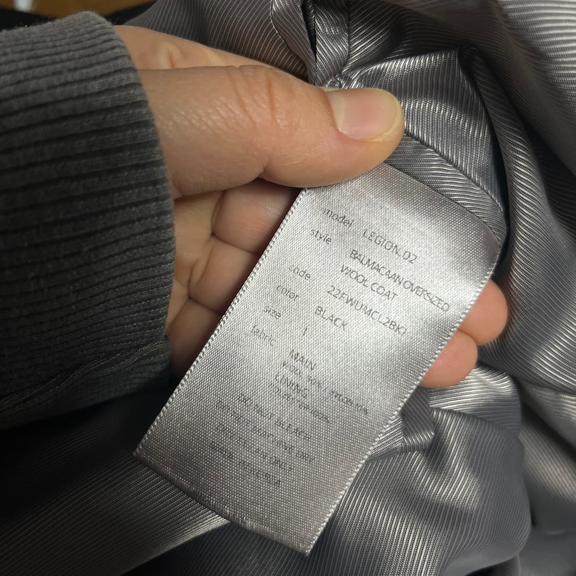 언더마이카 리전.02 발마칸 오버사이즈 울 코트 블랙 1 상품이미지3