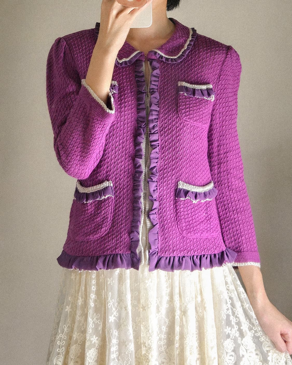 바이올렛 돌리 러플 가디건 상품이미지2