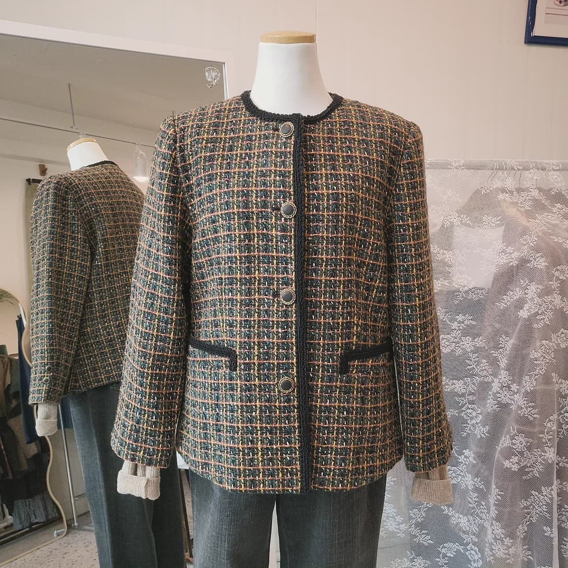 멀티컬러 울 트위드 자켓 상품이미지7