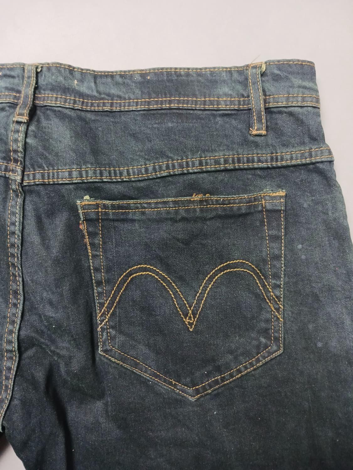 [37] 빈티지 흑청 생지 레귤러진 청바지 상품이미지10