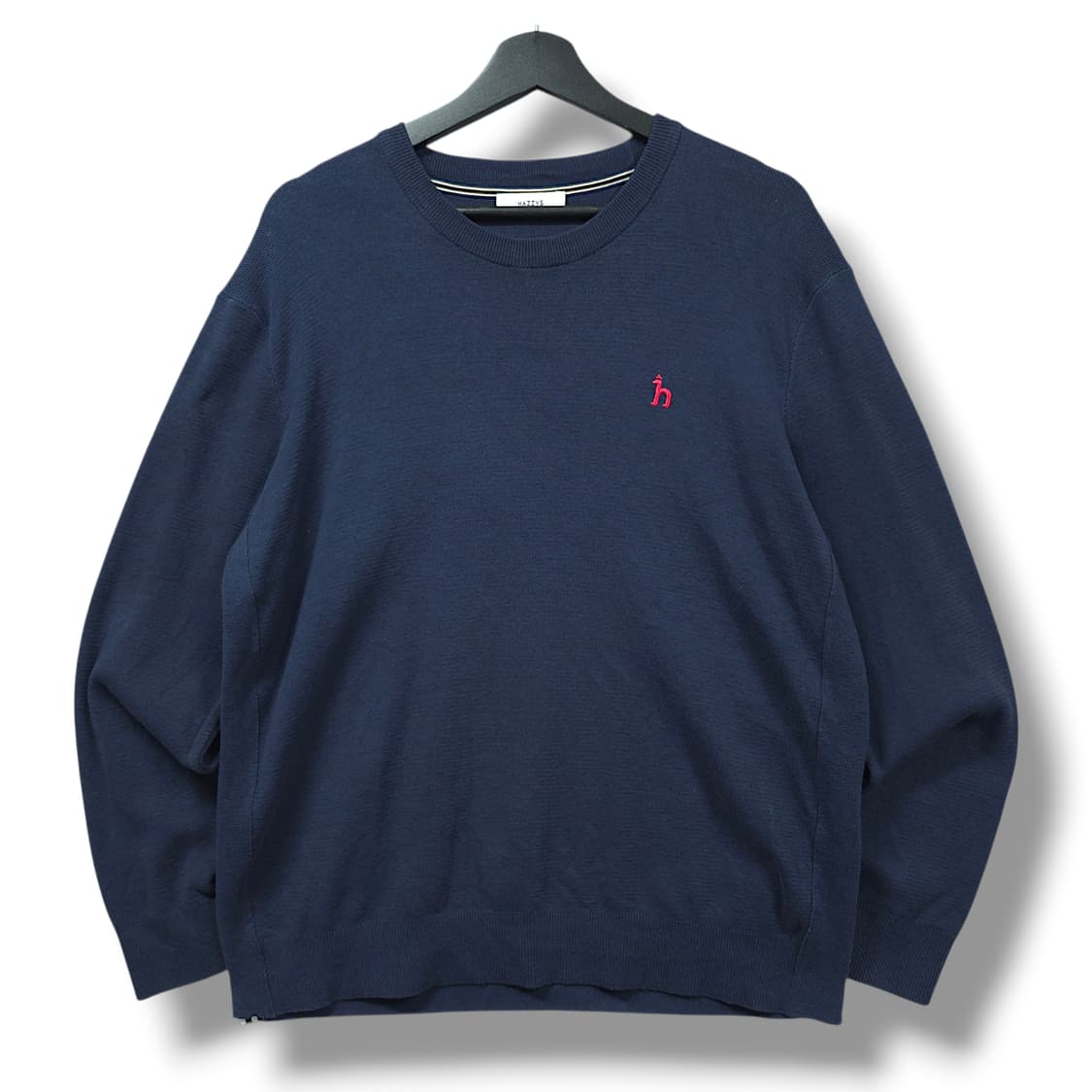 [105] 헤지스 네이비 레드퍼피 코튼 니트 상품이미지1