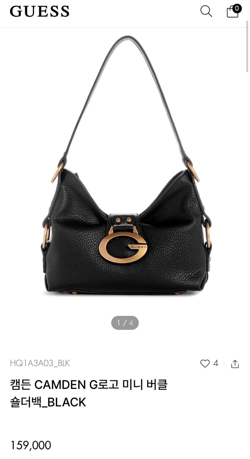 게스 G로고 숄더백 블랙 (새상품) 상품이미지2