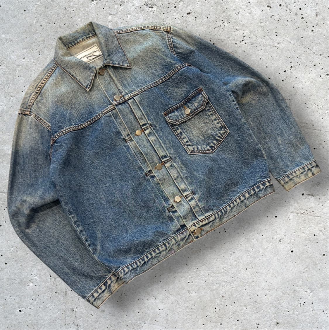 [L] 앤더슨벨 데님 자켓 빈티지 워싱 D502 상품이미지1