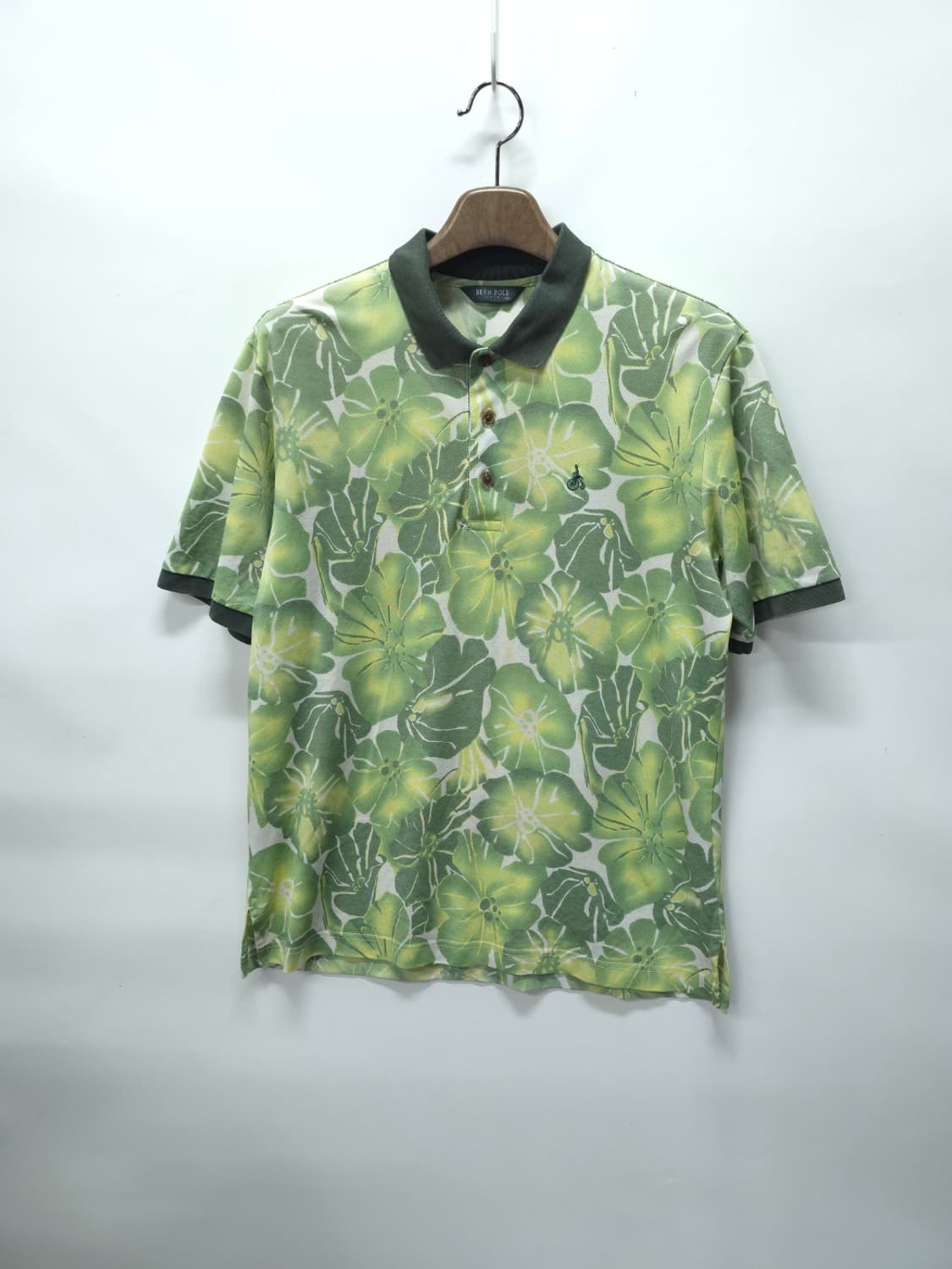 빈폴 남성 플라워 패턴 하와이안 카라 반팔 티셔츠(100) 상품이미지1