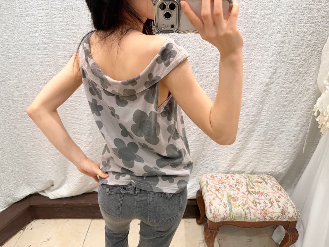 grey floral sleelveless 상품이미지4
