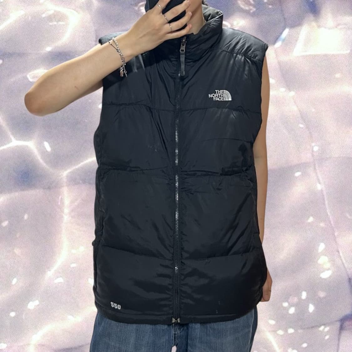 노스페이스 550 구스다운 패딩 조끼 베스트 블랙 M  상품이미지1