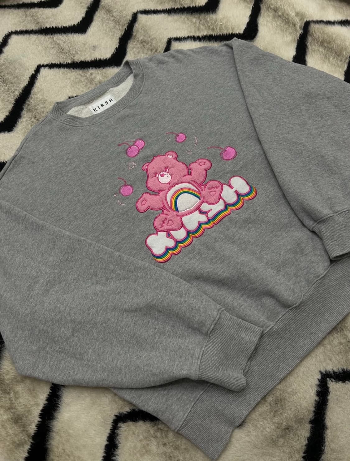 [Free]키르시X케어베어 맨투맨/그레이/기모 상품이미지2