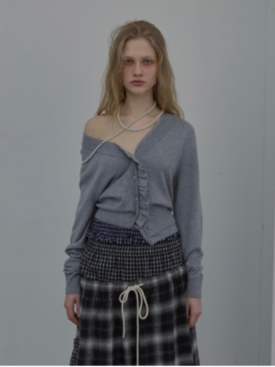 Lcdc tm 더블 레이어 웨이비 가디건 상품이미지1