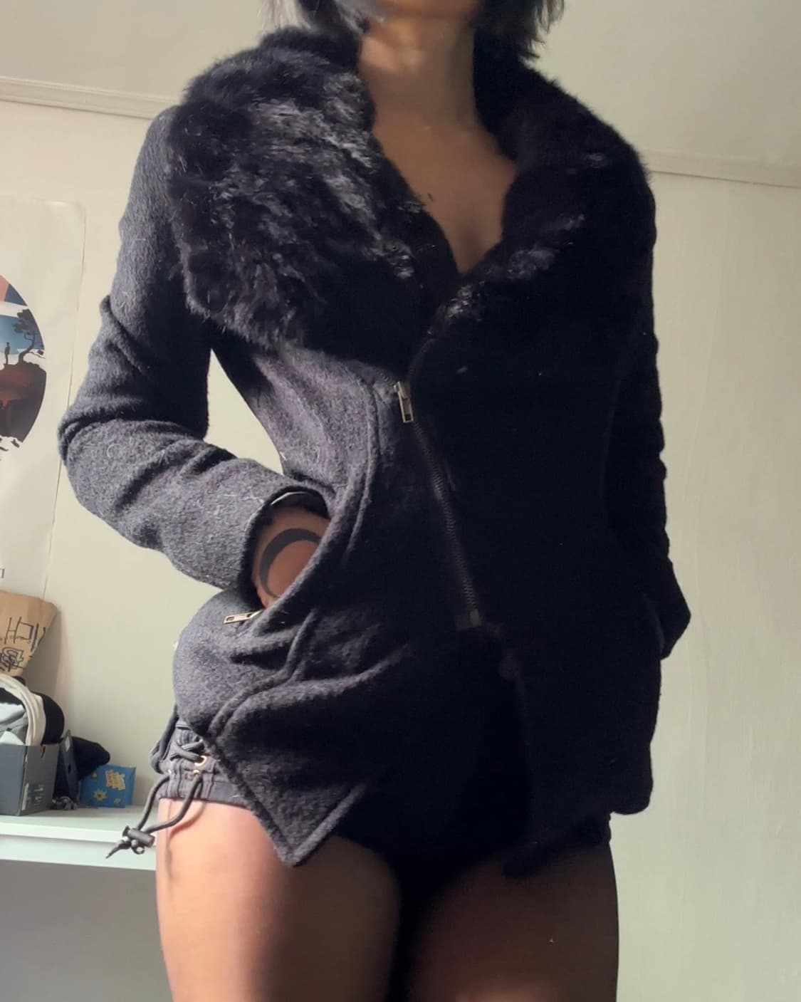 블랙 레빗퍼 집업 자켓 상품이미지2