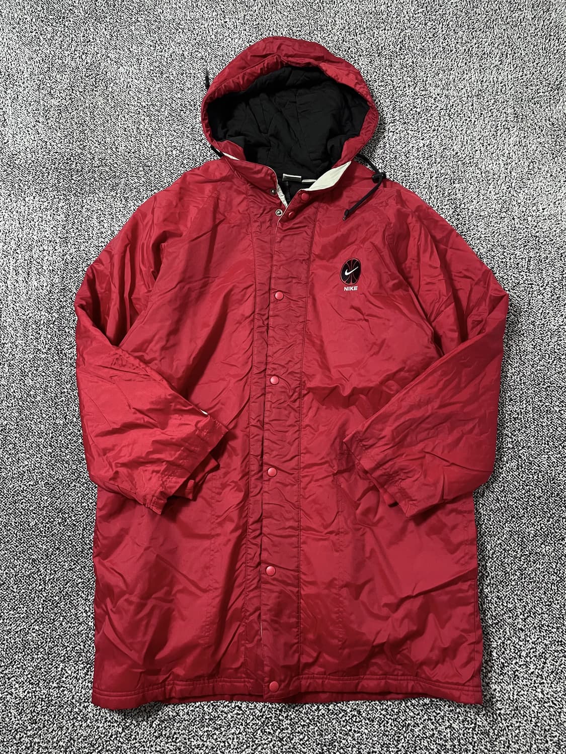 빈티지9. 나이키 베스킷볼 농구 올드스쿨 벤치코트 돕비 롱 점퍼 레드 상품이미지1
