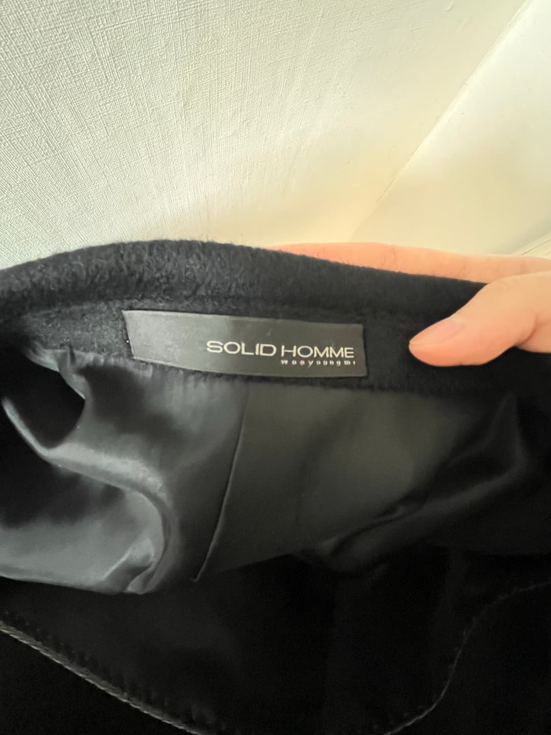 솔리드옴므 캐시미어100% 블랙 롱코트 급처 우영미 상품이미지8