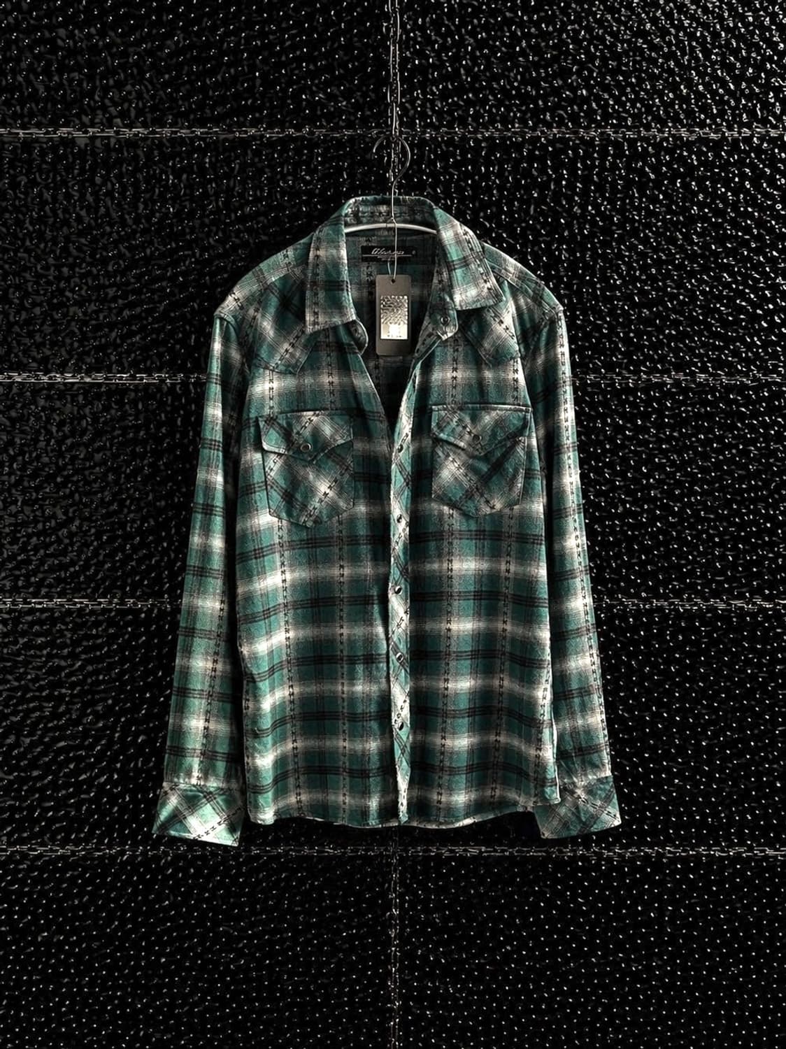 그린 투포켓 플란넬 체크셔츠 상품이미지1